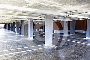 Underground parking located under the residential building. Storage place for personal transport for city residents