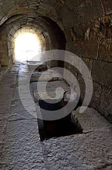 Underground passage in Banias, Israel photo