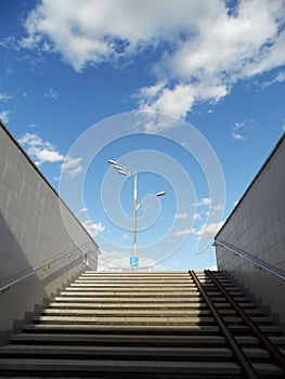 Underground passage steps