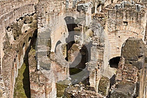Underground passaged beneath Romes colosseum