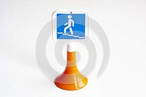 Underground pedestrian crossing sign isolated