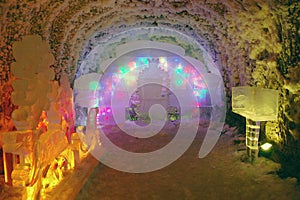 Underground permafrost ice cave