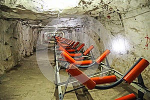 Underground Platinum mining tunnel conveyor