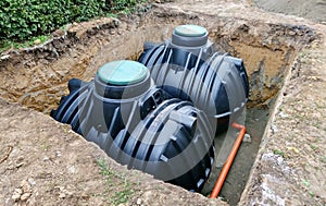 Underground rainwater storage tanks