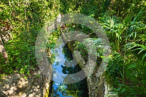 Underground river in the jungle of Yucatan, Mexico
