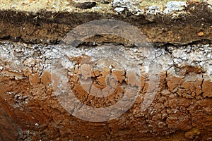 Underground soil layers texture