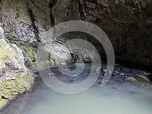 Underground source Zeleni vir or spring of water in significant landscape Green whirpool - Croatia / Podzemni izvor Zeleni vir