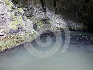 Underground source Zeleni vir or spring of water in significant landscape Green whirpool - Croatia / Podzemni izvor Zeleni vir