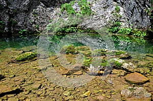 Underground spring from a cave