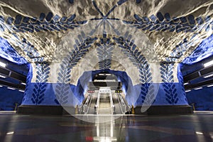 Underground station T-Centralen in Stockholm, Sweden