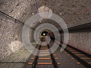Underground trolley haulage photo