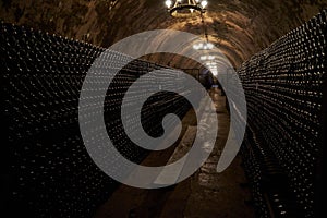 Underground tunnel for aging wine