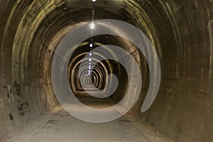 Underground tunnel at Alpe Adria cycle ath