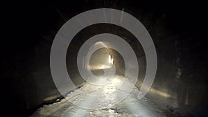 Underground Tunnel in Calcareous Rock Mine