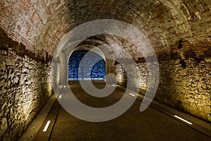 Underground tunnel in Lucca Italia photo