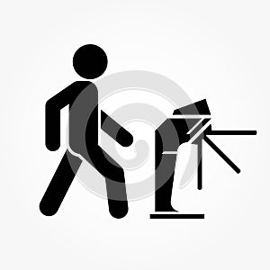 Underground turnstile - icon of people pass the turnstile photo