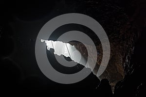 Underground View Of Cave Entrance