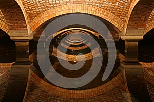 Underground water filter as background