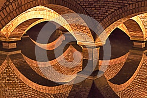 Underground water filter as background