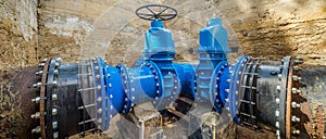 Underground water supply system. Large valves.n