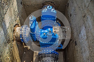 Underground water supply system. Large valves.n