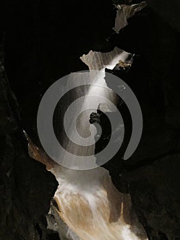 Underground waterfall in a cave BeatushÃ¶hle