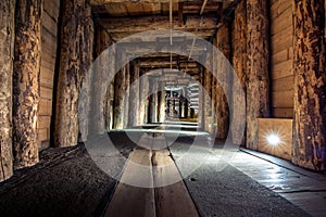 Underground Wieliczka Salt Mine 13th century, one of the world`s oldest salt mines, near Krakow, Poland.