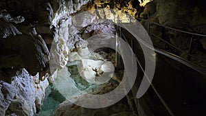 Underground world of Harmanecka jaskyna. Cave, Slovakia