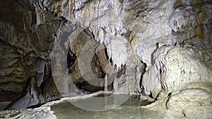 Underground world of Harmanecka jaskyna. Cave, Slovakia