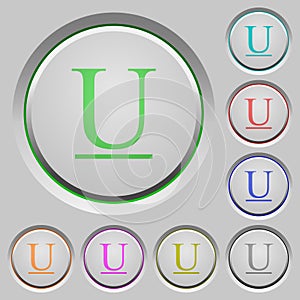 Underlined font type push buttons