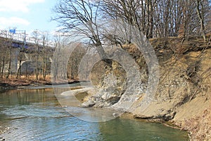 Undermined river bank photo