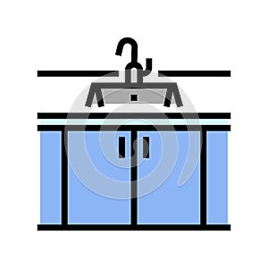 undermount sink color icon vector illustration