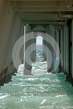 Underneath boardwalk or pier