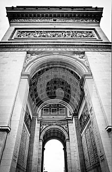 Underneath the historic Arc de Triomphe