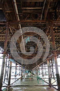 Underneath large bridge