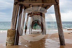 Underneath the Port Noarlunga Jetty located in South Australia o
