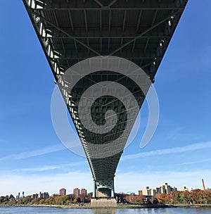 Underneath the Triboro Bridge in New York City in the Fall