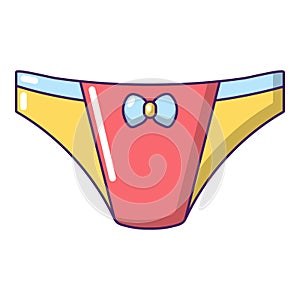 Underpants girl icon, cartoon style