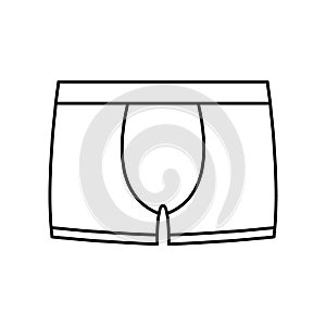 Underpants icon. Men`s underpants vector icon. Black linear underwear icon