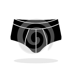 Underpants icon. Men`s underwear icon. Men`s underpants vector icon. Black underwear