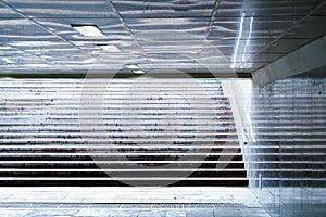 Underpass in the city. Steps. No people