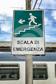 Underpass sign at a railway station in Genoa.