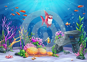 Undersea with funny fish photo