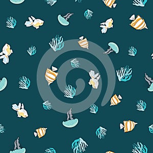Undersea seamless pattern illustration