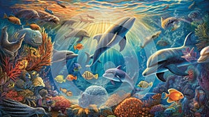 Undersea Wildlife Panorama