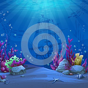 Undersea world in blue theme