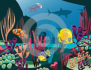 Undersea world with fish