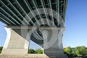 Underside of the Charter Oak Bridge in Hartford, Connecticut