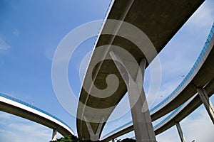 Underside of an elevated roads