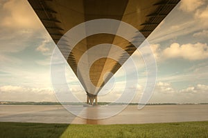 Underside of the Humber Bridge.